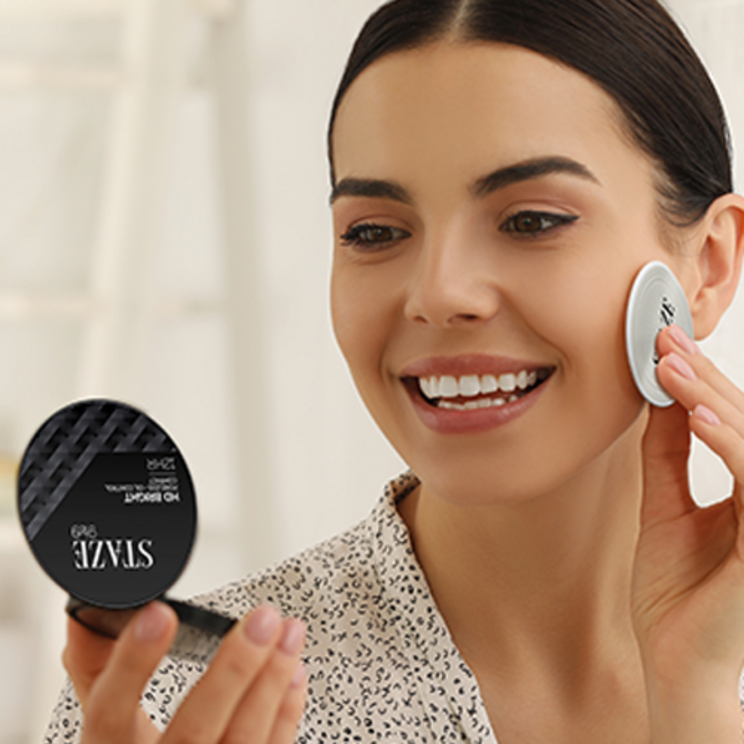 STAZE Glowing Foundation + Brightening compact Powder | 12-hours longwear, Oil control & Flawless filter like finish