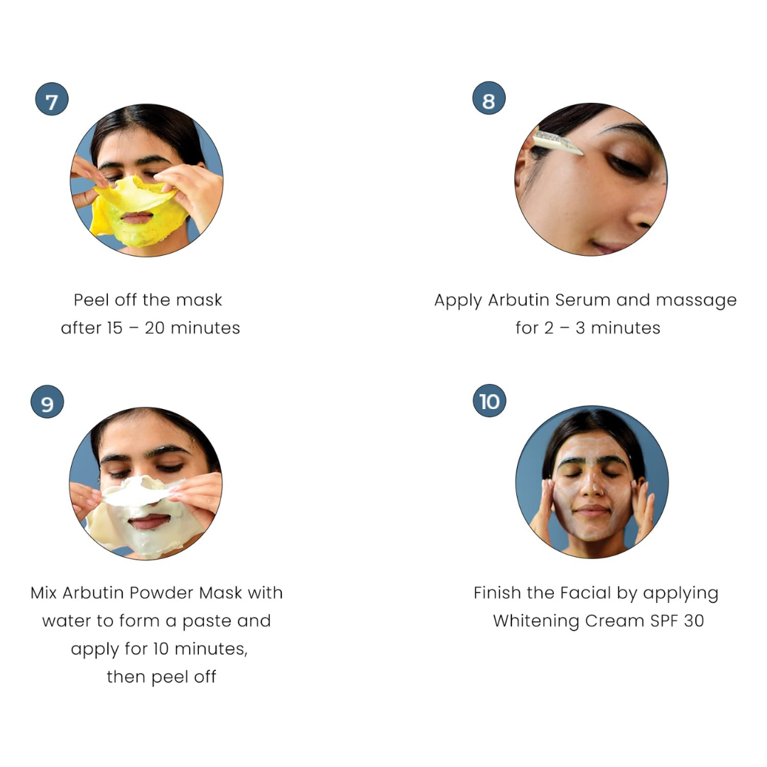 10 steps instant bridal Glow Facial Kit | Remove blackheads, Shirk Pores & Brighten up skin visibly after single use