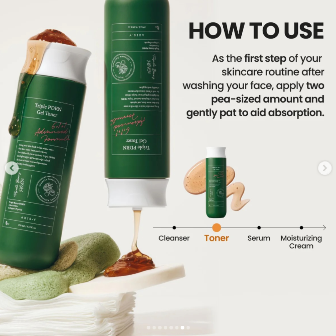 AXIS-Y Triple PDRN Gel Toner | 6+1+1 Advanced Formula with Plant-Based PDRN, Astaxanthin & Vegan Collagen | Strengthens Barrier, Hydrates & Calms Skin