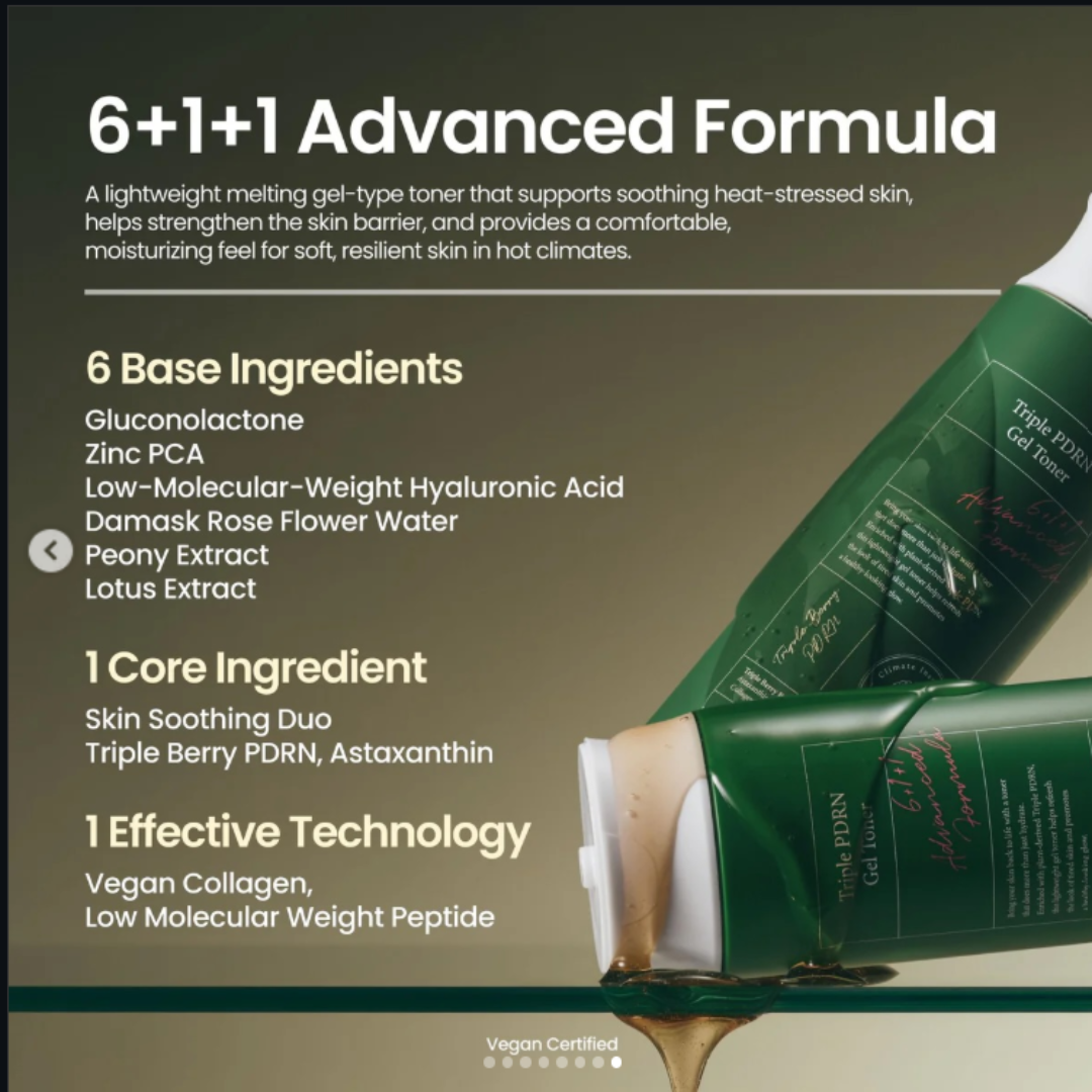 AXIS-Y Triple PDRN Gel Toner | 6+1+1 Advanced Formula with Plant-Based PDRN, Astaxanthin & Vegan Collagen | Strengthens Barrier, Hydrates & Calms Skin