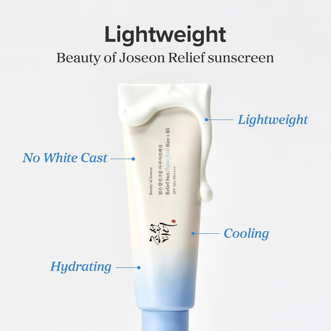 Beauty of Joseon Relief Sun Aqua-Fresh Rice + B5 Sunscreen | SPF50+ PA++++ Lightweight, Cooling & Hydrating UV Protection | No White Cast, Fast Absorption