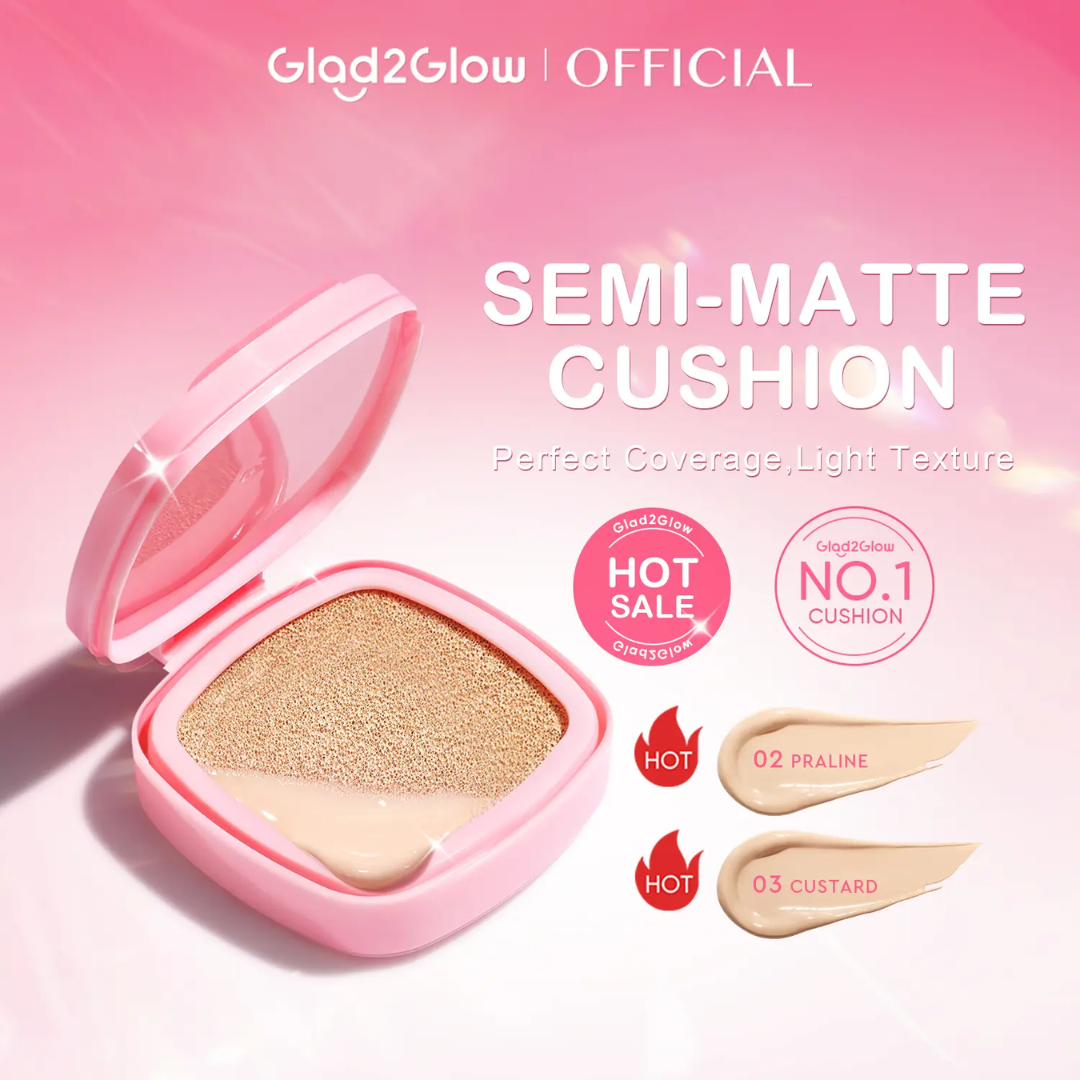 Glog2Glow Perfect Cover Cushion | Flawless Semi-Matte, 12H Wear | Zero Oxidation, Pore-Blurring, Transfer-Proof