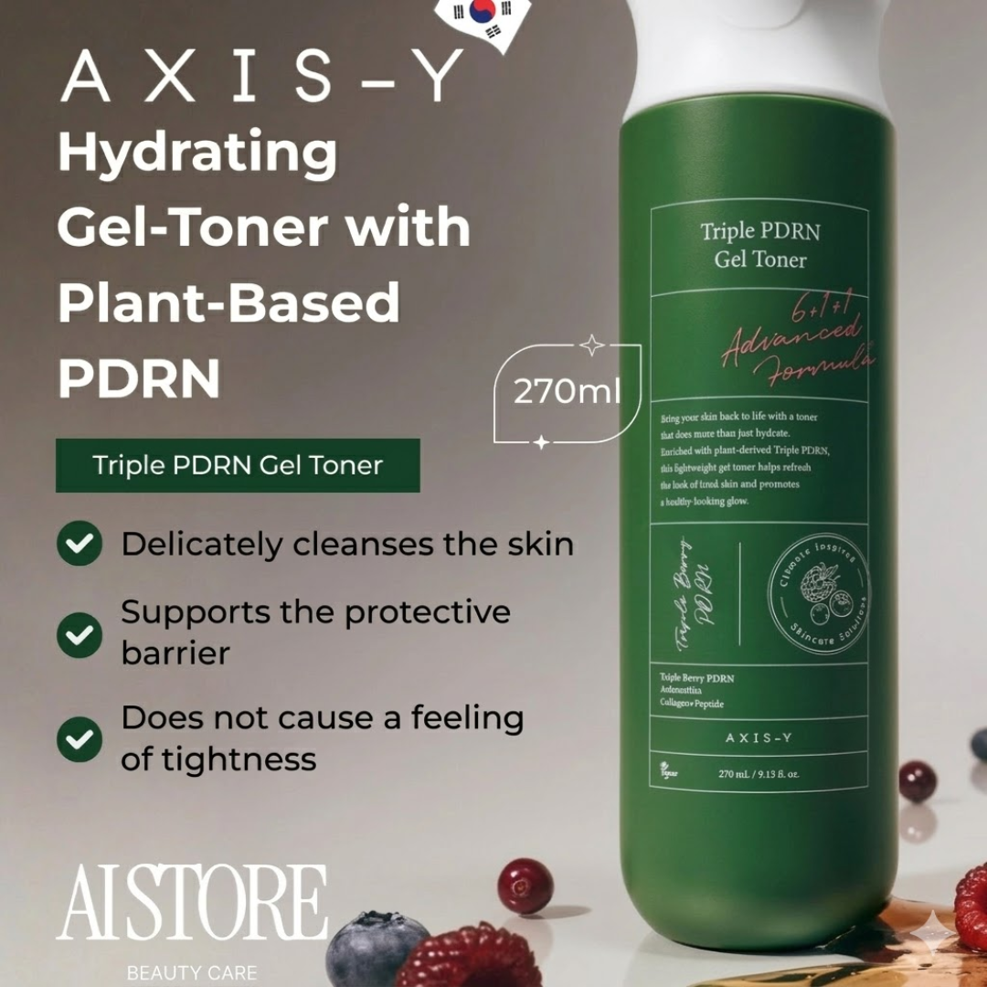 AXIS-Y Triple PDRN Gel Toner | 6+1+1 Advanced Formula with Plant-Based PDRN, Astaxanthin & Vegan Collagen | Strengthens Barrier, Hydrates & Calms Skin