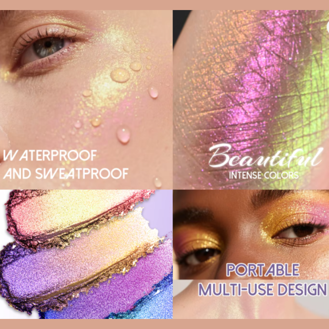 CHARMACY Milano 4-in-1 Glitter Multi-Functional Palette | Insane Quad Eyeshadow + Highlighter + Body Glitter