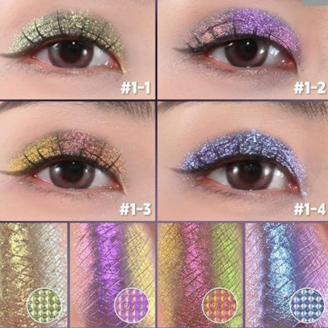 CHARMACY Milano 4-in-1 Glitter Multi-Functional Palette | Insane Quad Eyeshadow + Highlighter + Body Glitter