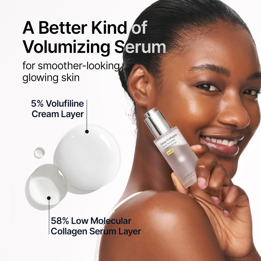 Sungboon Editor Deep Collagen Power Boosting Duo | Cream in Serum + Hydrogel Mask | 5% Volufiline + 58% Low-Molecular Collagen | Anti-Wrinkle, Firming & Instant Glow