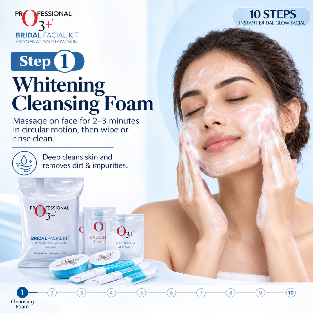 10 steps instant bridal Glow Facial Kit | Remove blackheads, Shirk Pores & Brighten up skin visibly after single use