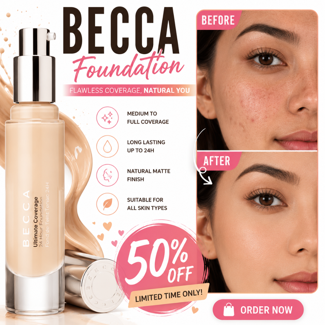 BECCA Ultimate Coverage 24-Hour Foundation – Medium to Full Coverage, Natural Matte Finish – Long Lasting Up to 24H – Flawless Coverage, Natural You – Lightweight, Hydrating, Pore-Blurring – Suitable for All Skin Types