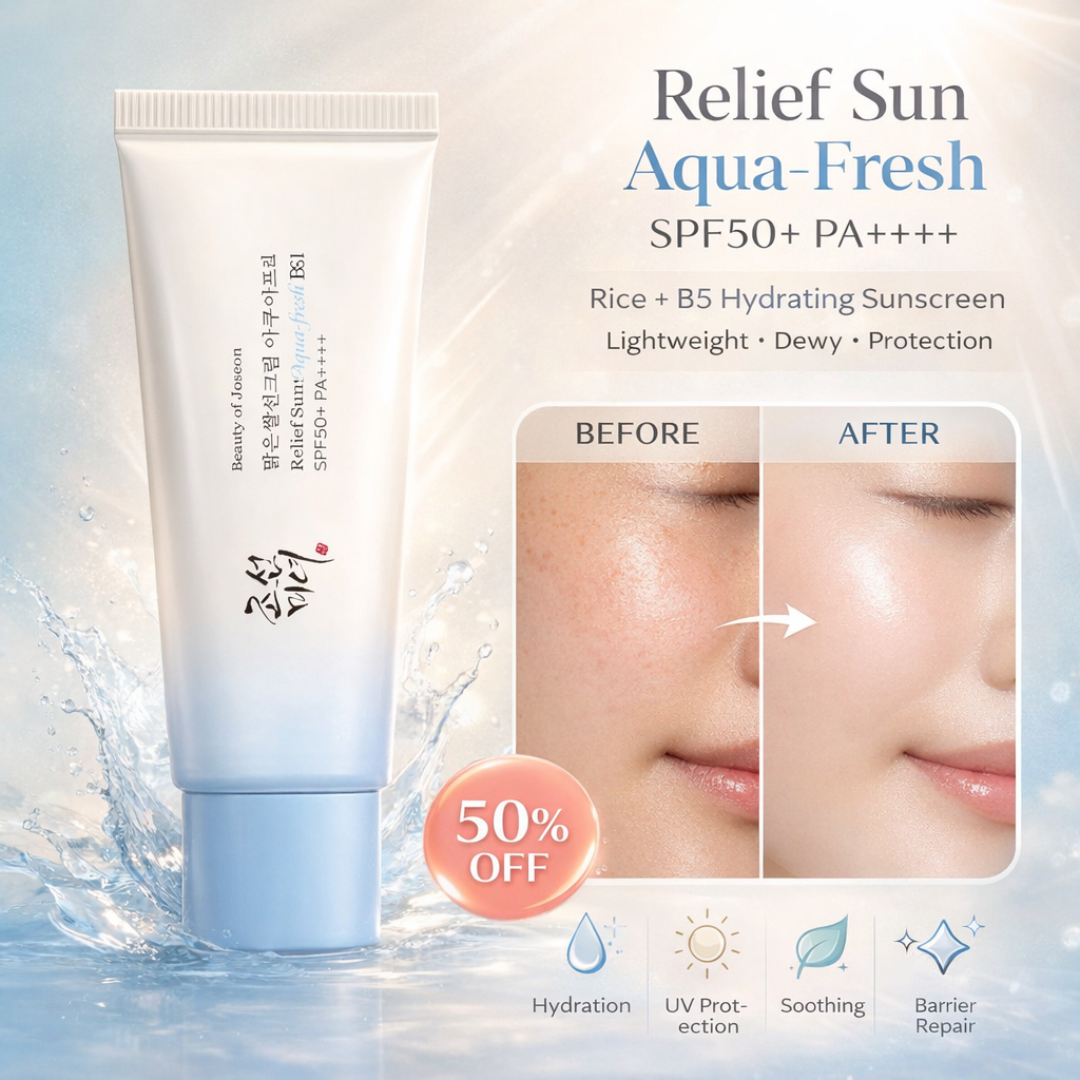 Beauty of Joseon Relief Sun Aqua-Fresh Rice + B5 Sunscreen | SPF50+ PA++++ Lightweight, Cooling & Hydrating UV Protection | No White Cast, Fast Absorption