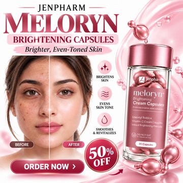 Jenpharm Meloryn Brightening Cream Capsules – Vitamin C Formula for Brighter, Even-Toned Skin – Dark Spot Corrector & best for Skin Prep - 20 Capsules for bright & Glow skin