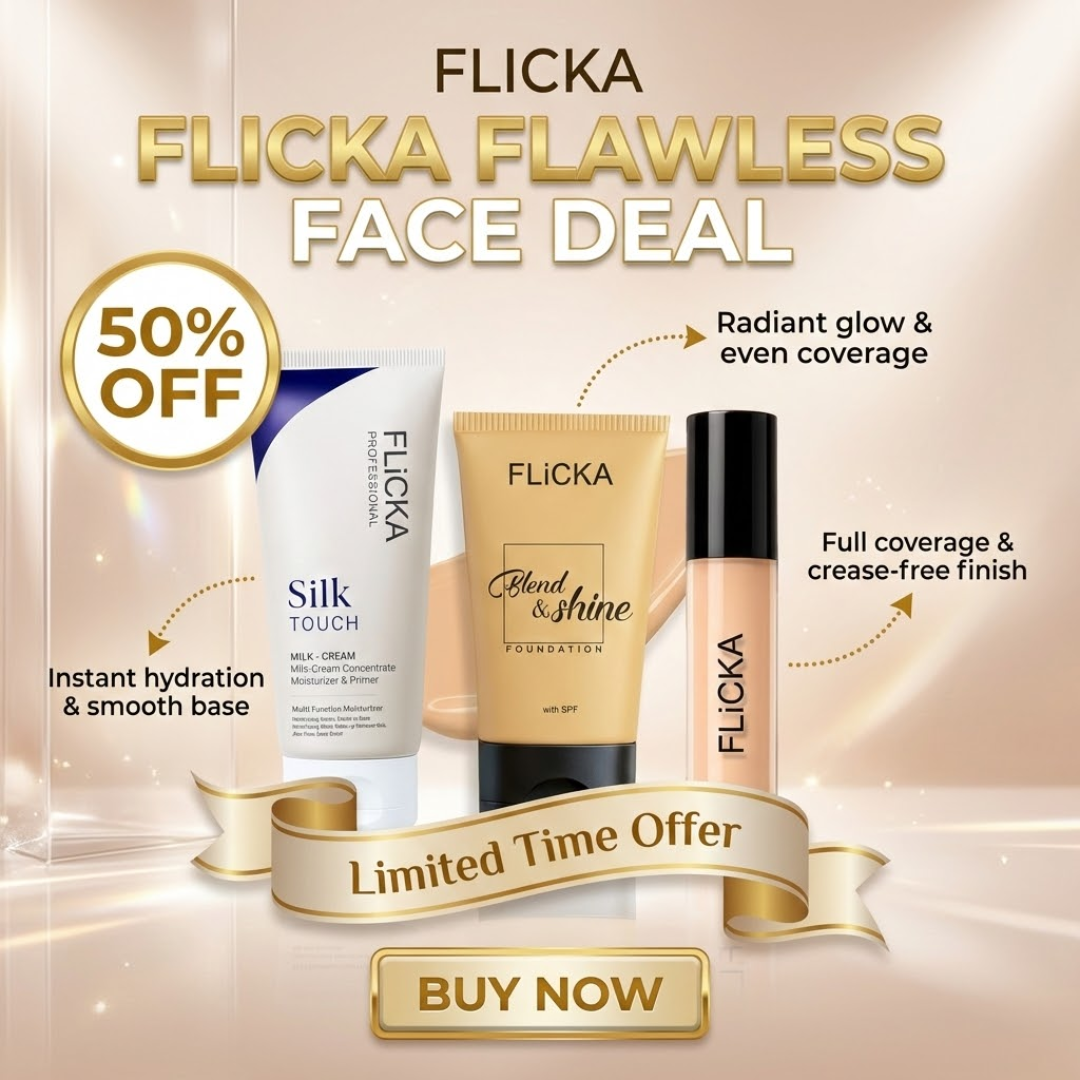 FLICKA Silk Touch & Blend & Shine Face Trio Deal | Hydrating Primer ...