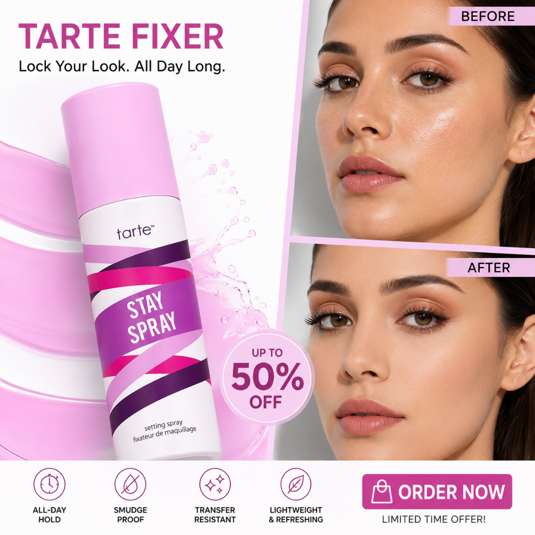 Tarte Stay Spray Setting Spray – Lock Your Look, All Day Long – Up to 16HR Hold – Smudge & Sweat Proof – Transfer Resistant – Lightweight & Refreshing – Natural Finish