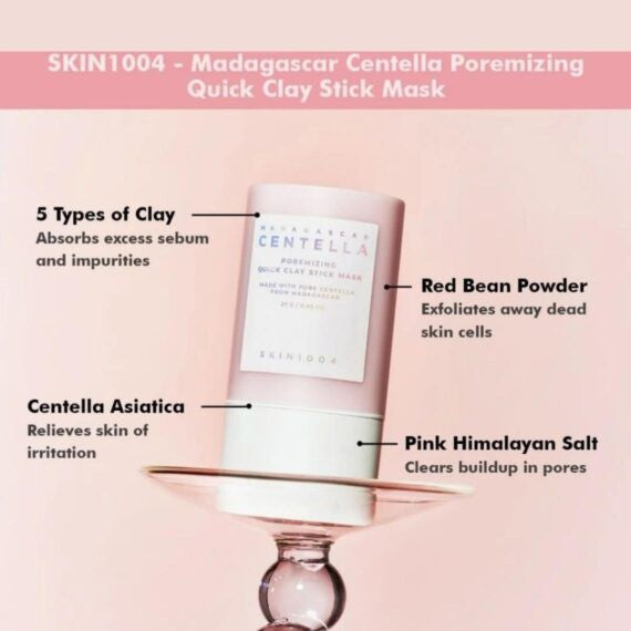 Madagascar Centella Clay Stick Mask - For Quick Pore Minimizing & whiteheads/Blackheads cleaning