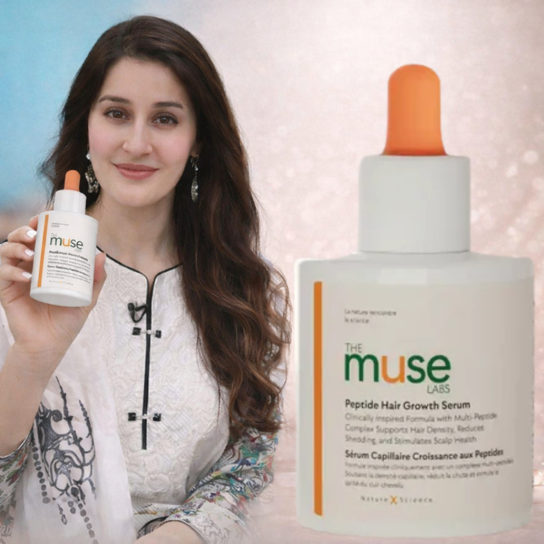 The Muse Labs Peptide Hair Growth Serum | Reduces Hair Fall, Boosts Density & Strengthens Roots | Multi-Peptide Formula