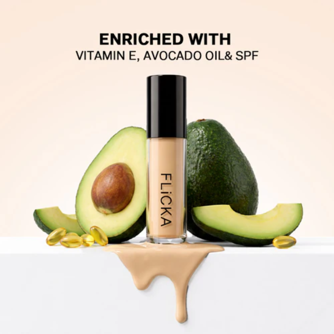 FLICKA Silk Touch & Blend & Shine Face Trio Deal | Hydrating Primer + SPF Foundation + Concealer
