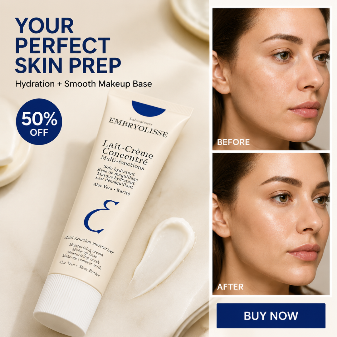 Embryolisse Lait-Crème Concentré Multi-Fonctions – Multi-Function Moisturizer – Makeup Base, Moisturizing Mask & Makeup Remover – With Aloe Vera & Shea Butter – Deep Hydration, Smooth Texture, Flawless Makeup Base