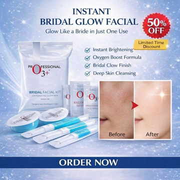 10 steps instant bridal Glow Facial Kit | Remove blackheads, Shirk Pores & Brighten up skin visibly after single use