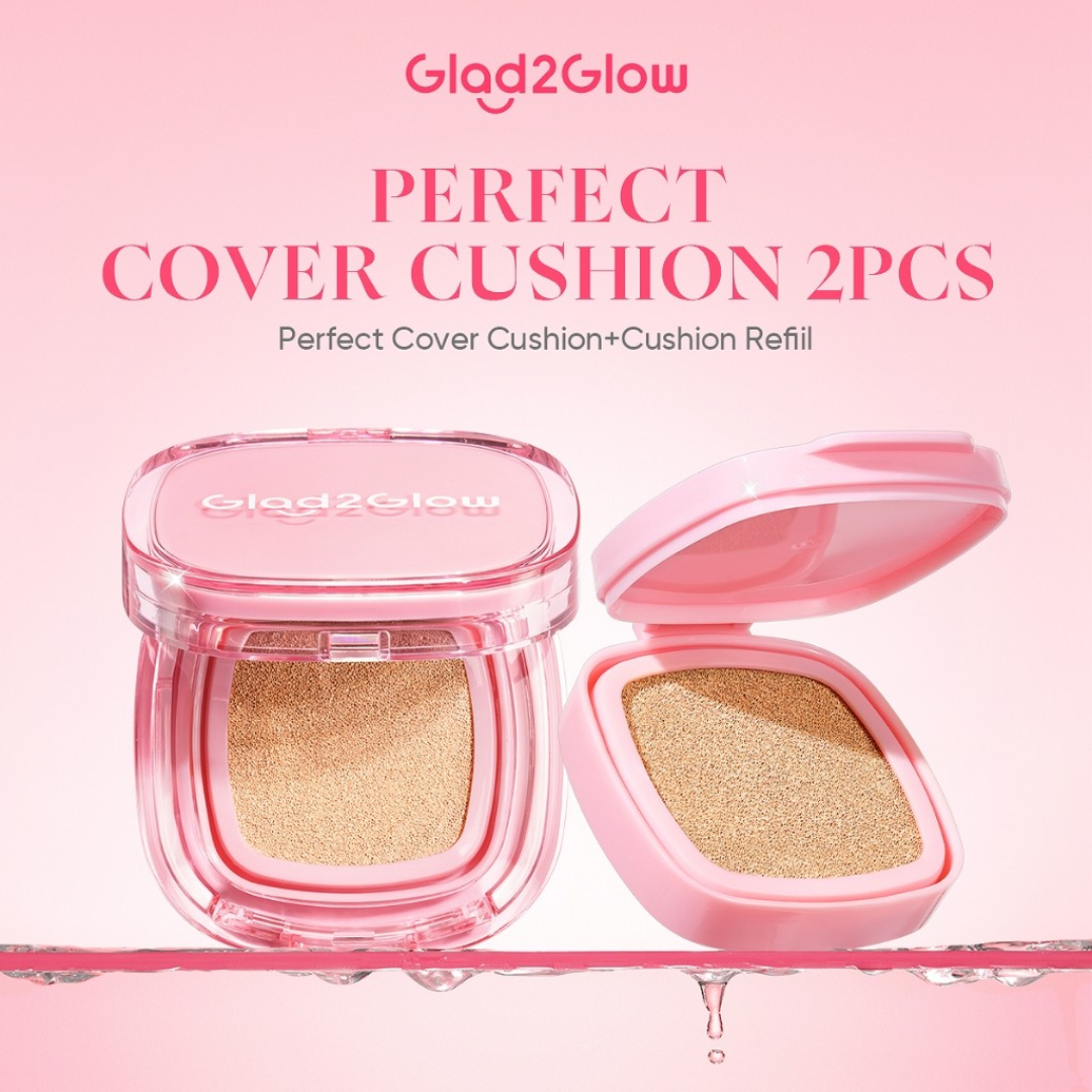 Glog2Glow Perfect Cover Cushion | Flawless Semi-Matte, 12H Wear | Zero Oxidation, Pore-Blurring, Transfer-Proof
