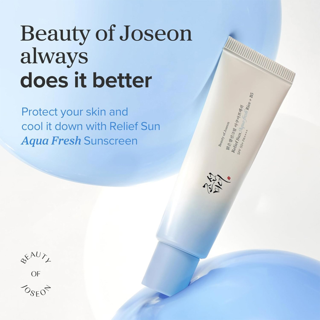 Beauty of Joseon Relief Sun Aqua-Fresh Rice + B5 Sunscreen | SPF50+ PA++++ Lightweight, Cooling & Hydrating UV Protection | No White Cast, Fast Absorption