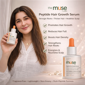 The Muse Labs Peptide Hair Growth Serum | Reduces Hair Fall, Boosts Density & Strengthens Roots | Multi-Peptide Formula