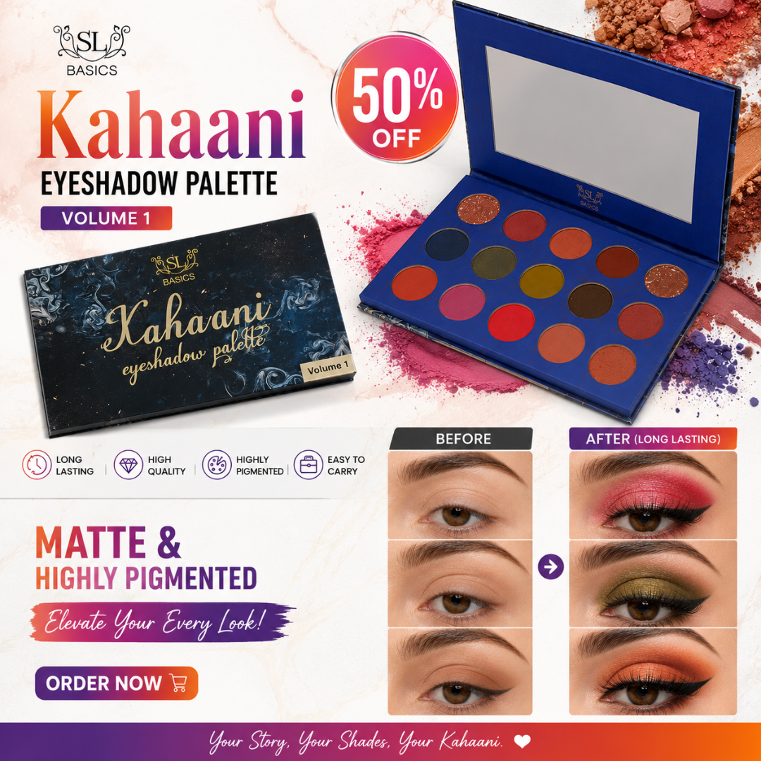 SL Basics Kahaani Eyeshadow Palette | Highly Pigmented | Long Lasting | Matte & Shimmer