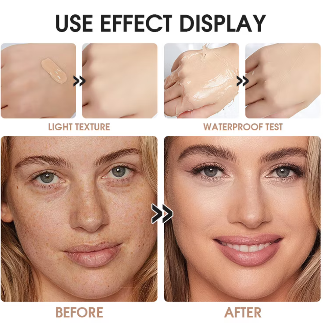 Flicka High Coverage HD Liquid Foundation | 16-Hour Wear, Pore Blur Effect & SPF | Camera-Ready Airbrush Finish for All Skin Tones