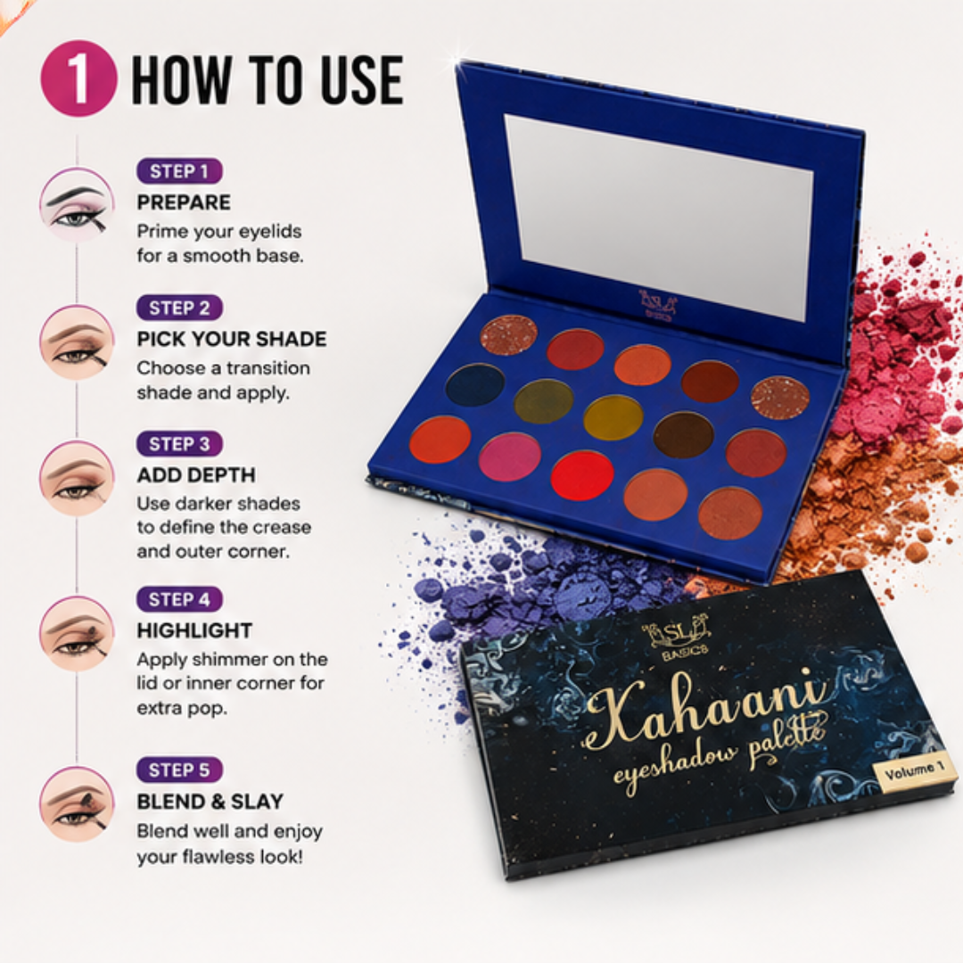 SL Basics Kahaani Eyeshadow Palette | Highly Pigmented | Long Lasting | Matte & Shimmer