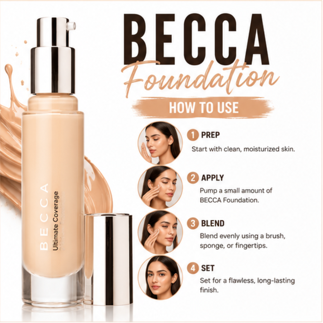 BECCA Ultimate Coverage 24-Hour Foundation – Medium to Full Coverage, Natural Matte Finish – Long Lasting Up to 24H – Flawless Coverage, Natural You – Lightweight, Hydrating, Pore-Blurring – Suitable for All Skin Types