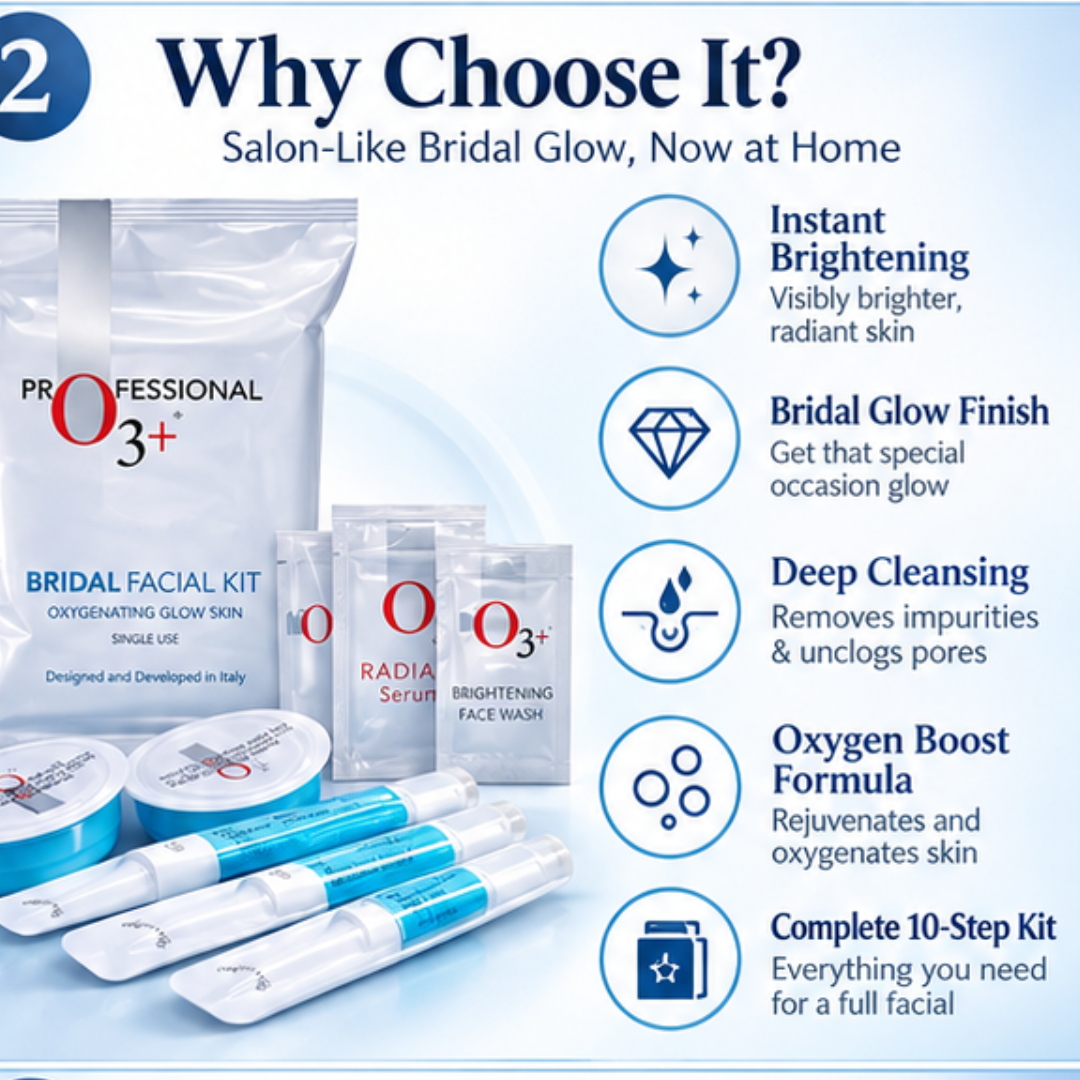 10 steps instant bridal Glow Facial Kit | Remove blackheads, Shirk Pores & Brighten up skin visibly after single use