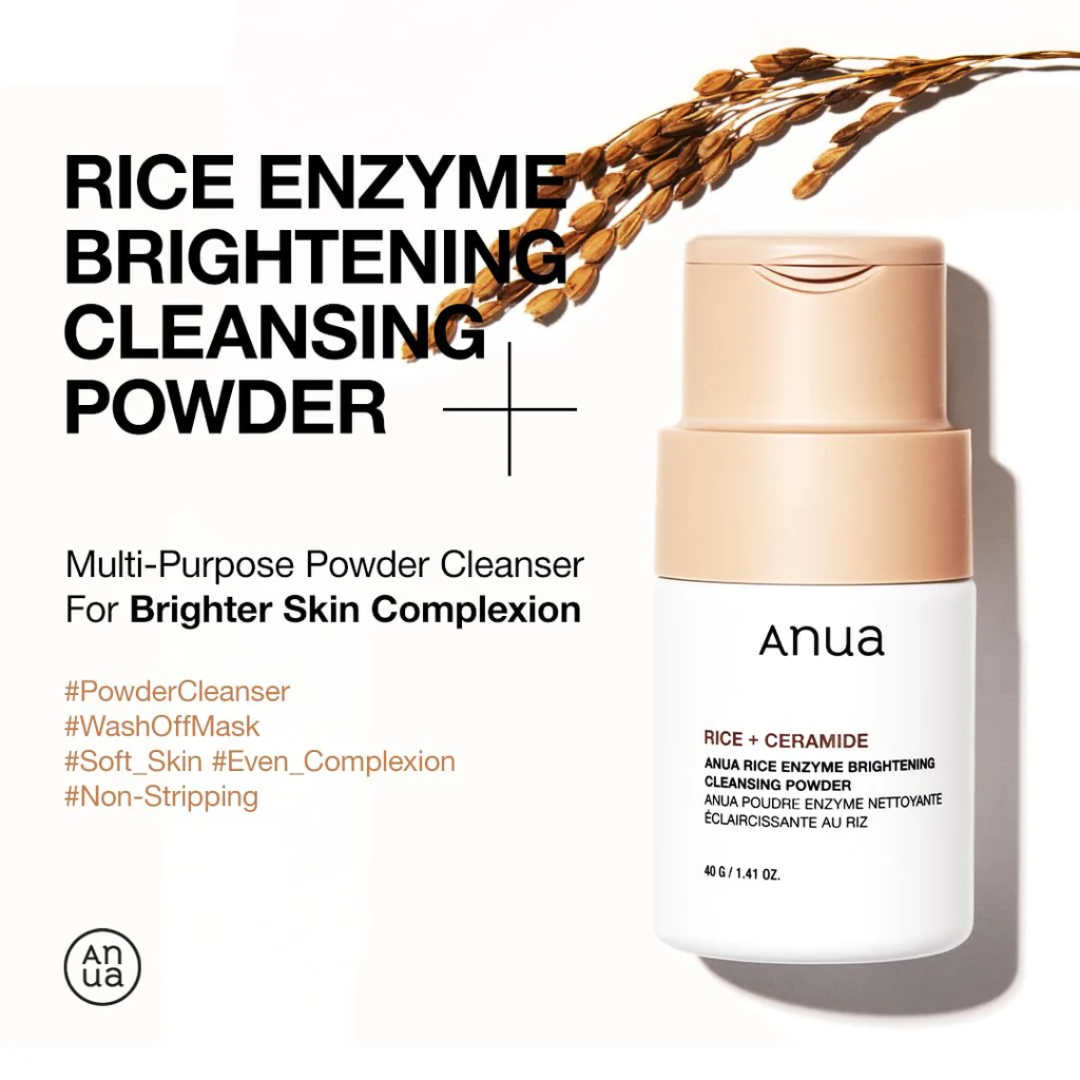 Anua Crystal Glow Duo: Rice Enzyme Brightening Cleansing Powder & PDRN Collagen Capsule Mist | Deep Hydration + Glass Skin Set
