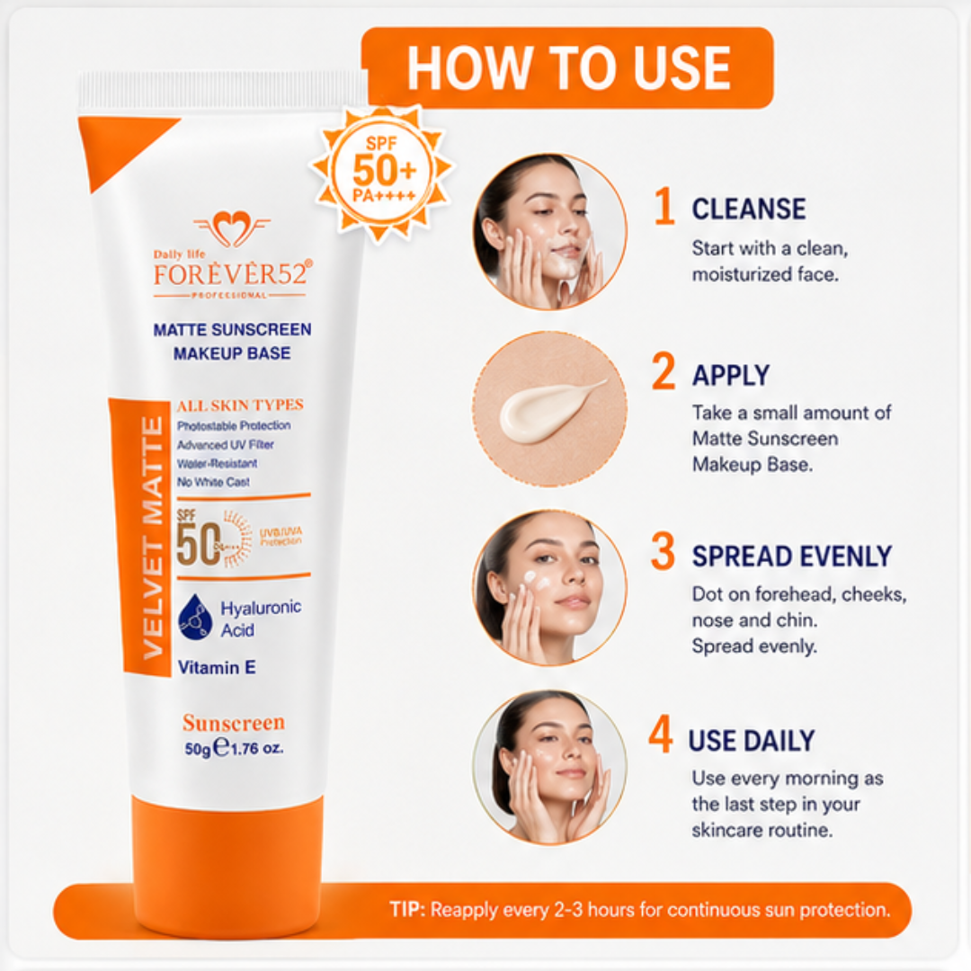 Forever52 Primer base Sunscreen | Minimize Pores & Matte makeup base | Flawless makeup | Perfect for all Skin type