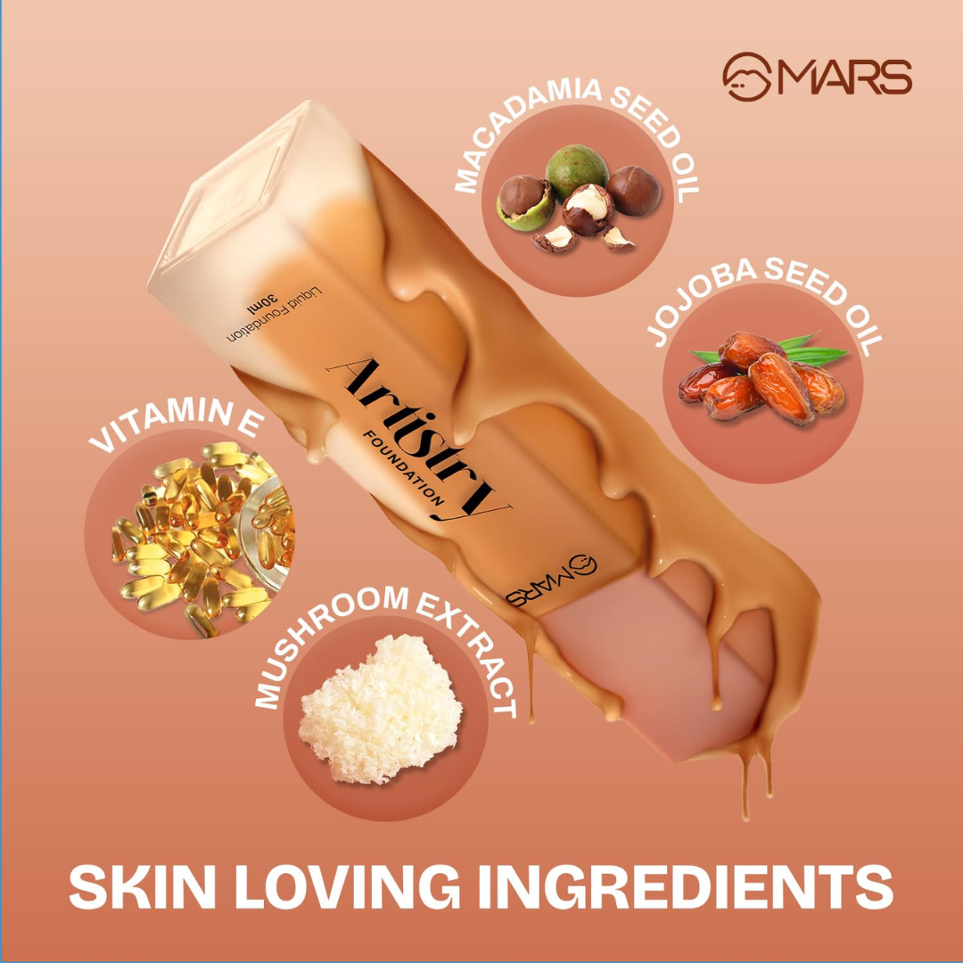 MARS Liquid Blossom Foundation & Concealer Set | SPF 50+ PA++++, Longwear, Crease-Resistant & Customizable Coverage