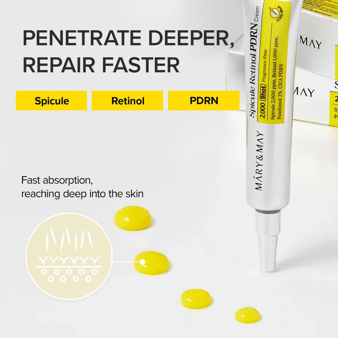 May & Marry Retinol & Collagen (Day & Night) Cream | collagen for day & Retinol for Night | Reduce Wrinkles & Smile Lines, minimizing pores & improve skin texture