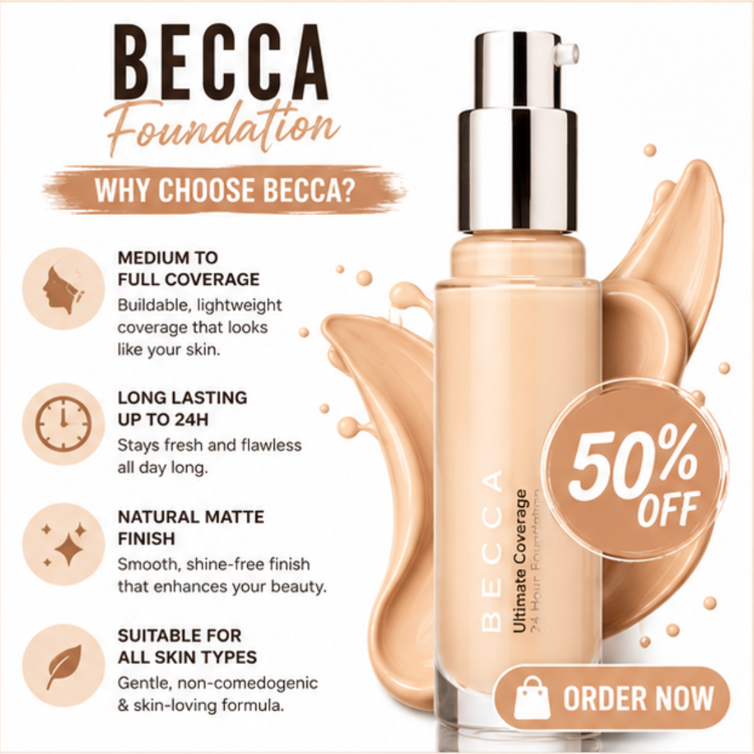 BECCA Ultimate Coverage 24-Hour Foundation – Medium to Full Coverage, Natural Matte Finish – Long Lasting Up to 24H – Flawless Coverage, Natural You – Lightweight, Hydrating, Pore-Blurring – Suitable for All Skin Types