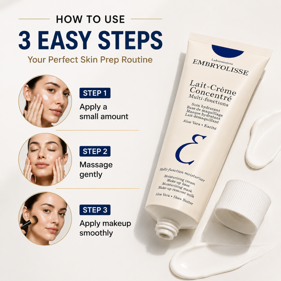 Embryolisse Lait-Crème Concentré Multi-Fonctions – Multi-Function Moisturizer – Makeup Base, Moisturizing Mask & Makeup Remover – With Aloe Vera & Shea Butter – Deep Hydration, Smooth Texture, Flawless Makeup Base