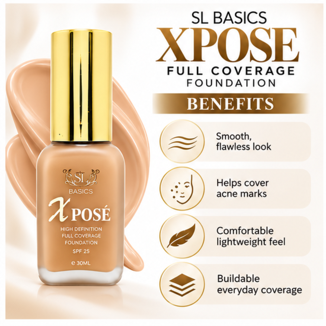 SL Basics Xpose Full Coverage Foundation SPF 25 – High Definition Long-Lasting Makeup