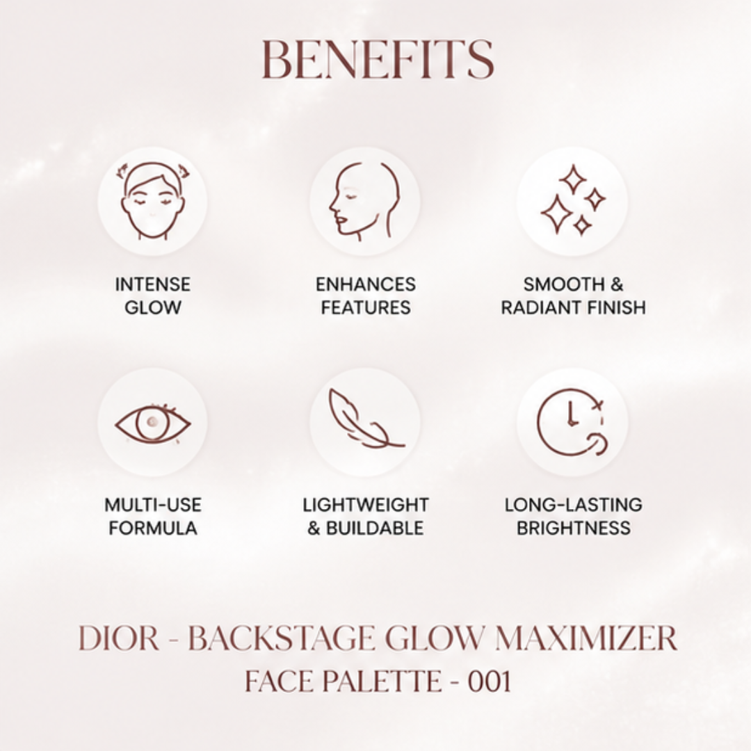 Dior Backstage Glow Maximizer Face Palette – Universal Glow – Multi-Use Highlighter for Face, Eyes & Décolleté – Intense Glow, Ultra-Fine Pearlescent Pigments – Lightweight, Buildable, Long-Lasting