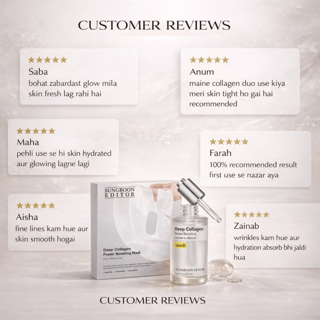 Sungboon Editor Deep Collagen Power Boosting Duo | Cream in Serum + Hydrogel Mask | 5% Volufiline + 58% Low-Molecular Collagen | Anti-Wrinkle, Firming & Instant Glow