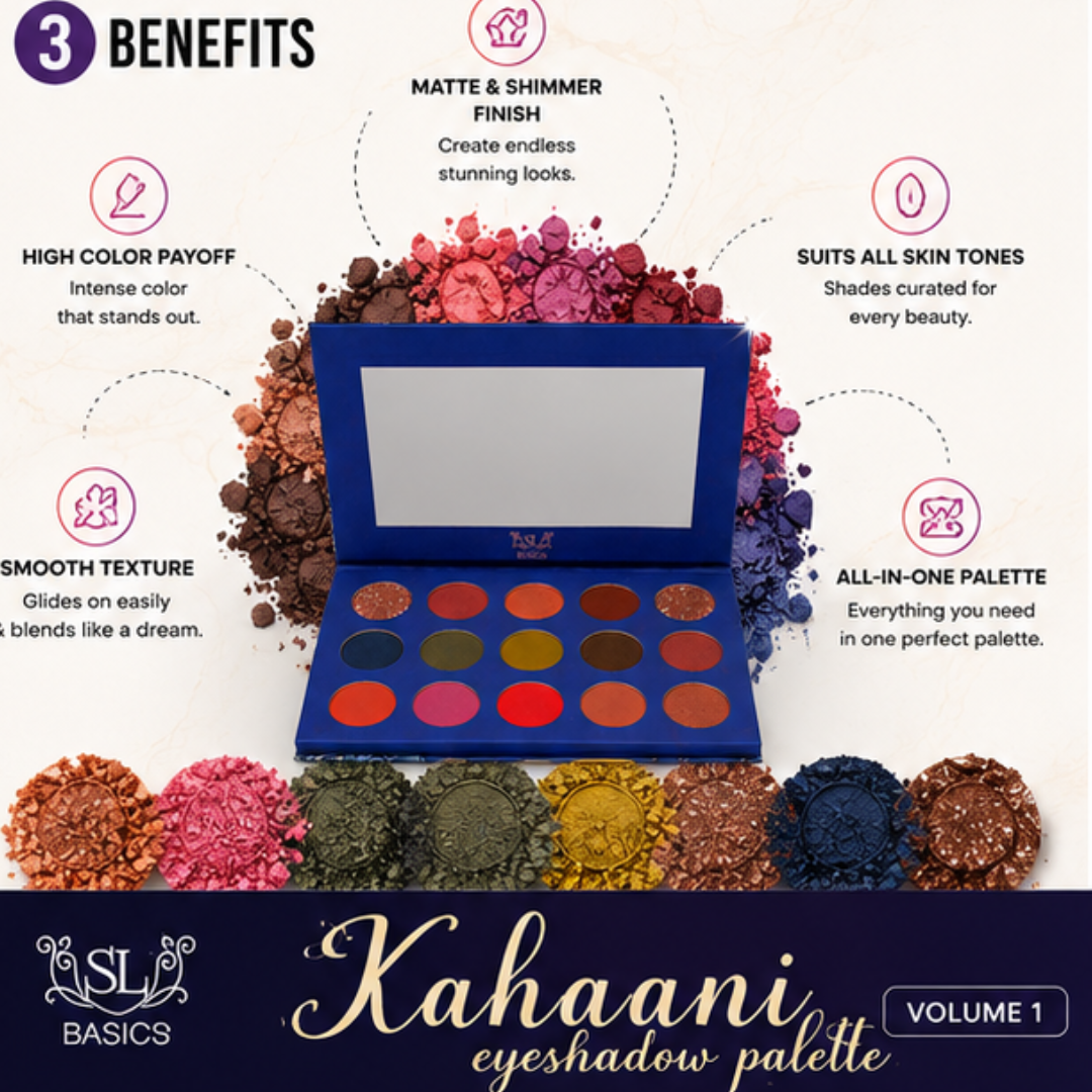 SL Basics Kahaani Eyeshadow Palette | Highly Pigmented | Long Lasting | Matte & Shimmer