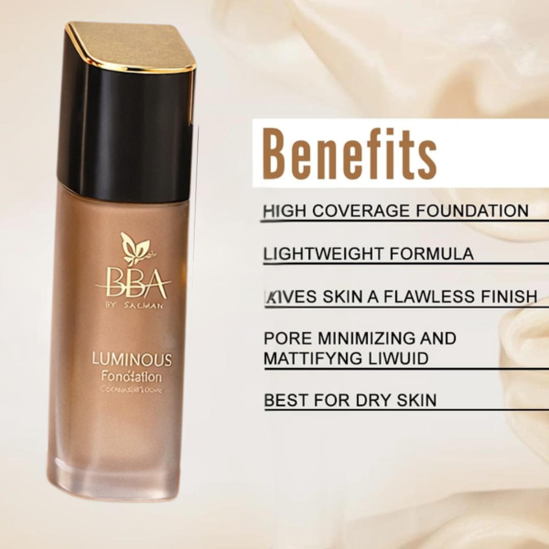 Beautify By Amna Flawless Base Bundle | Luminous Foundation, Concealer & Primer | Full Coverage & Pore Minimizing