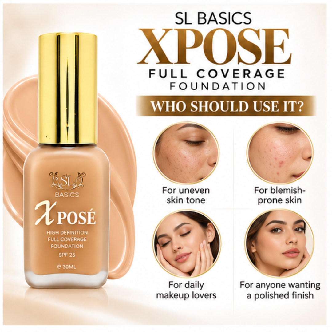 SL Basics Xpose Full Coverage Foundation SPF 25 – High Definition Long-Lasting Makeup