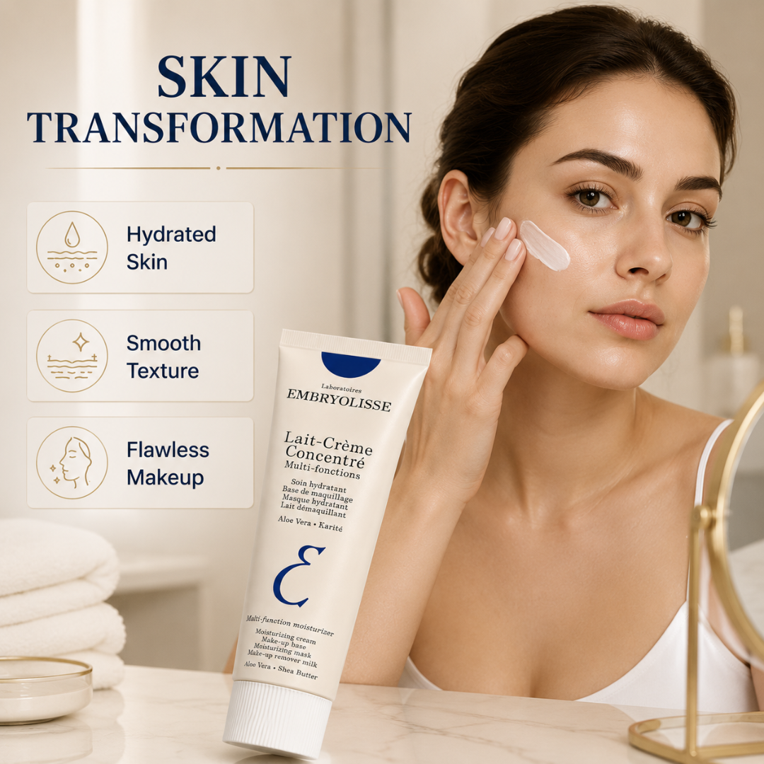 Embryolisse Lait-Crème Concentré Multi-Fonctions – Multi-Function Moisturizer – Makeup Base, Moisturizing Mask & Makeup Remover – With Aloe Vera & Shea Butter – Deep Hydration, Smooth Texture, Flawless Makeup Base