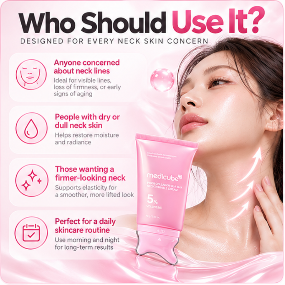 Medicube PDRN Collagen Gua Sha Cream For Neck & Jawline – Firming & Lifting & Tighten Cream with Built-In Massager