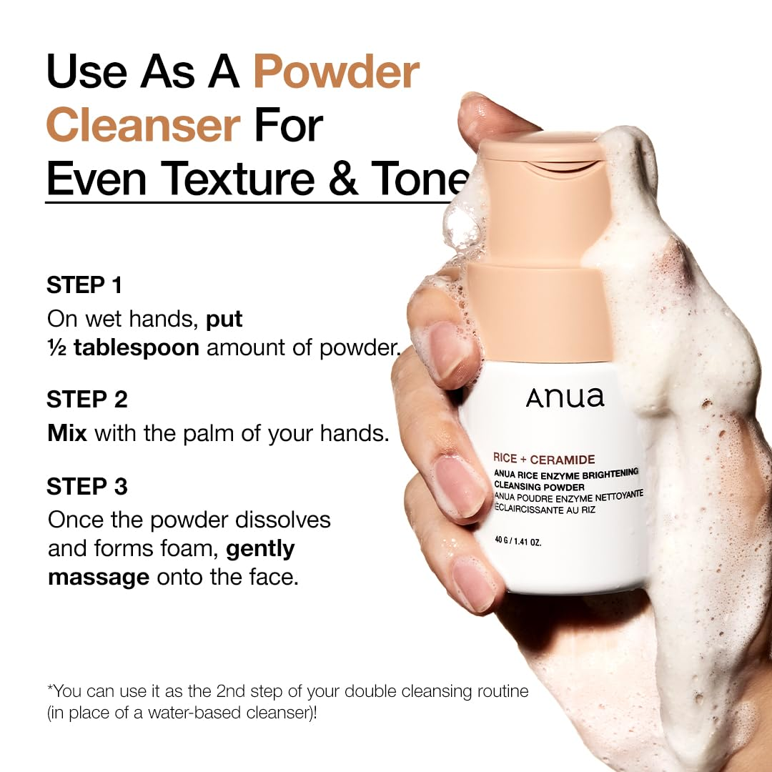 Anua Crystal Glow Duo: Rice Enzyme Brightening Cleansing Powder & PDRN Collagen Capsule Mist | Deep Hydration + Glass Skin Set