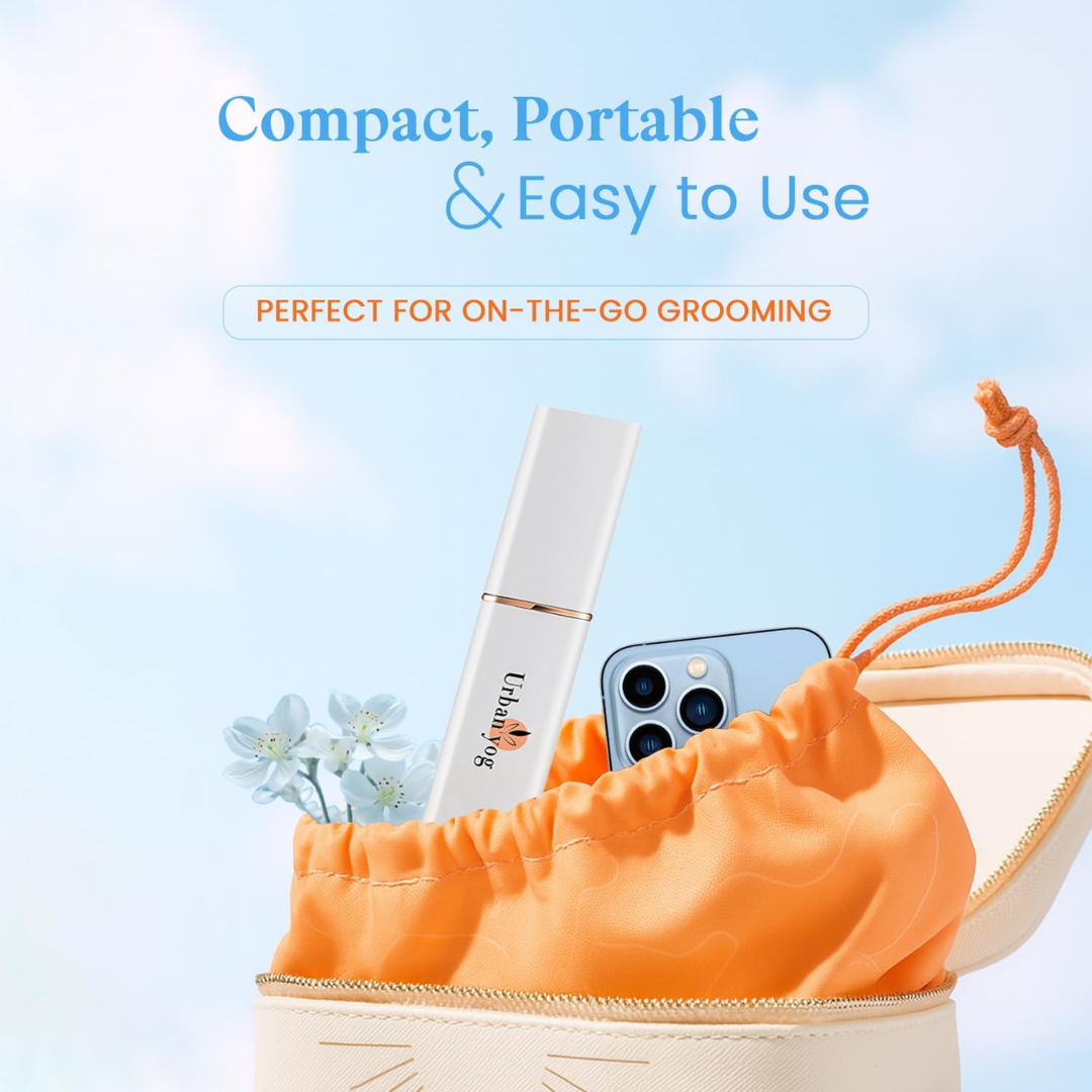 Urban Yog Electric Facial Hair Remover | Painless Peach Fuzz Remover for Sensitive Skin | Portable & Rechargeable