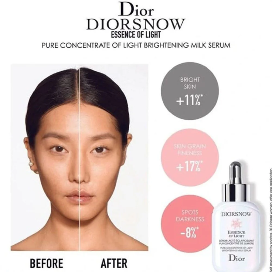 Dior Snow Essence of Light Brightening Milk Serum - Pure Concentrate of Light – Brightens Dull Skin, Fades Dark Spots & Pigmentation – Deeply Hydrates, Evens Tone & Enhances Glow – For Radiant, Luminous Skin