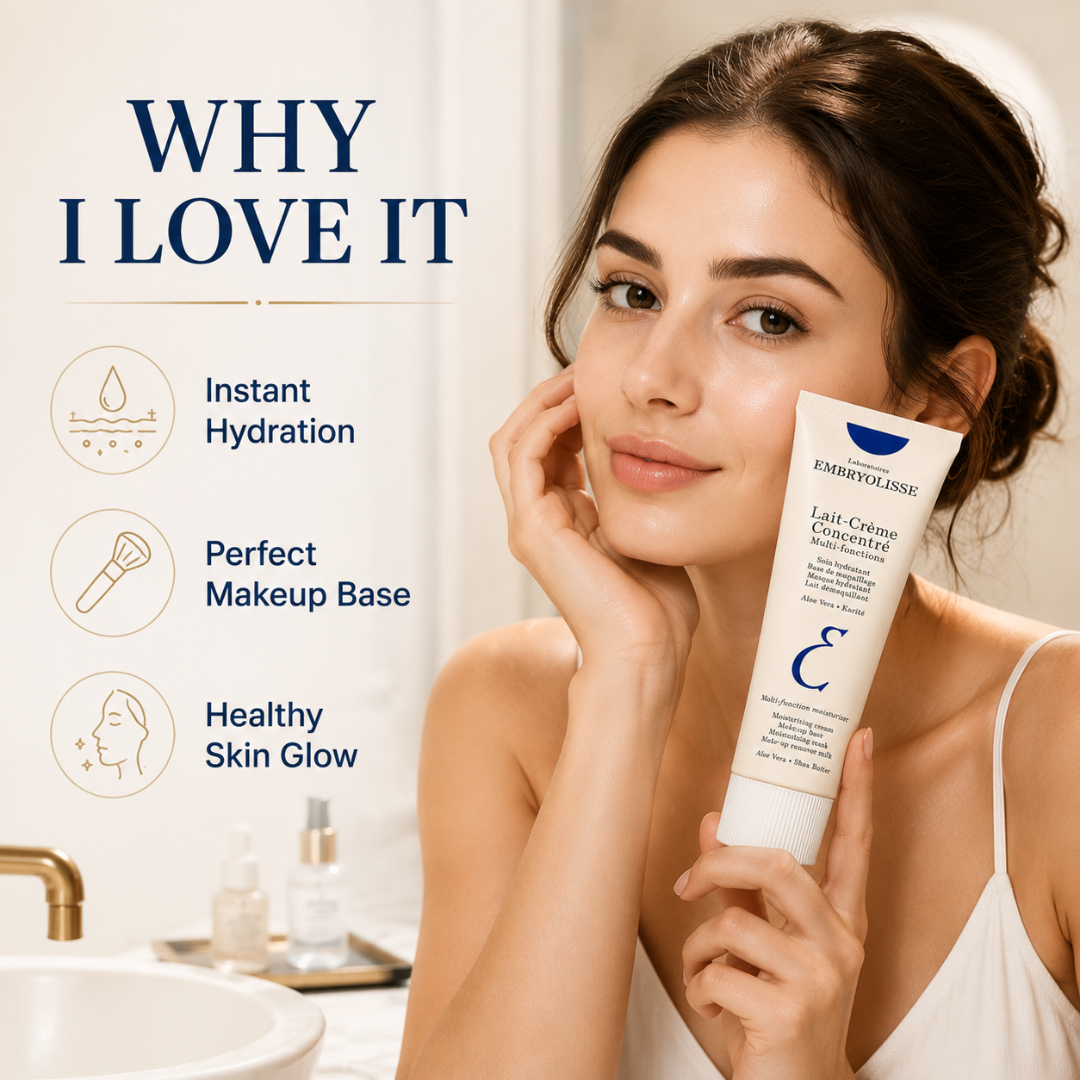 Embryolisse Lait-Crème Concentré Multi-Fonctions – Multi-Function Moisturizer – Makeup Base, Moisturizing Mask & Makeup Remover – With Aloe Vera & Shea Butter – Deep Hydration, Smooth Texture, Flawless Makeup Base