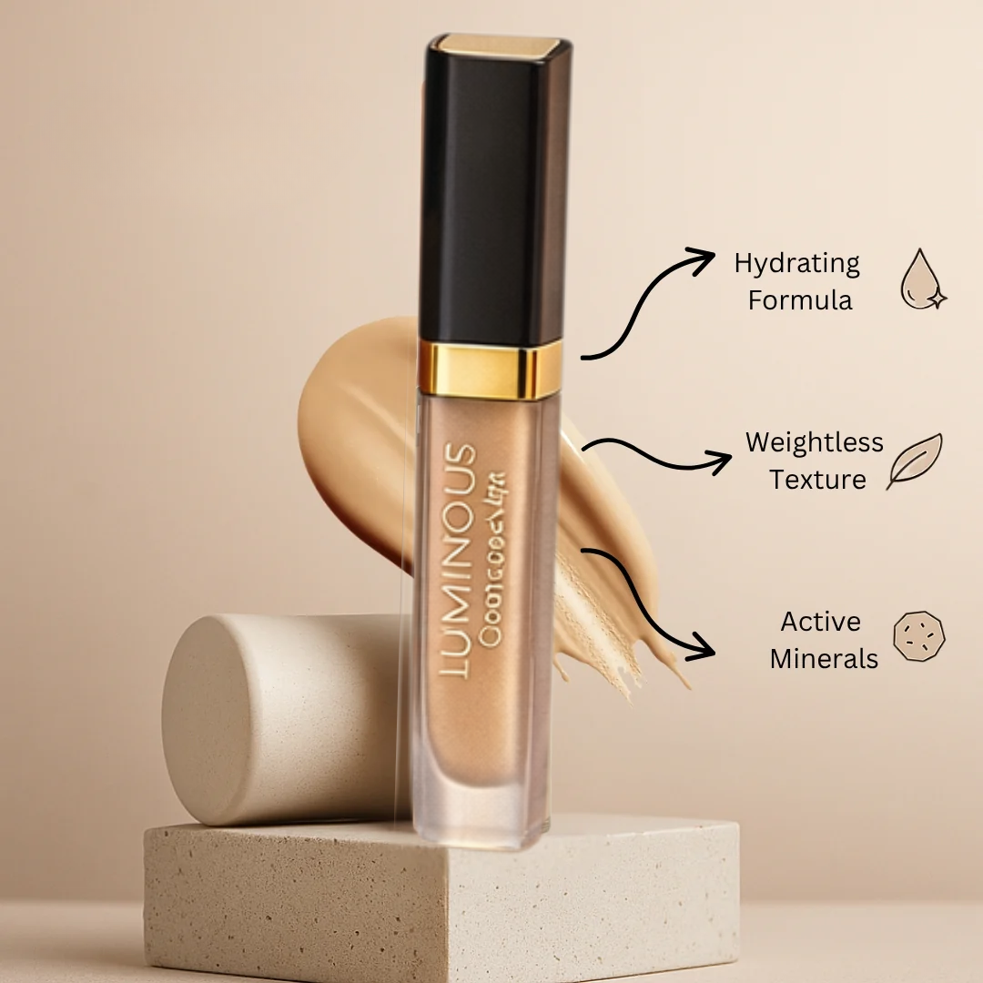 Beautify By Amna Flawless Base Bundle | Luminous Foundation, Concealer & Primer | Full Coverage & Pore Minimizing
