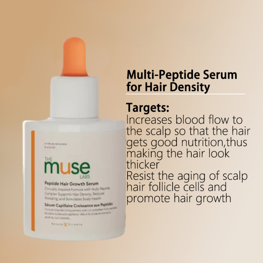 The Muse Labs Peptide Hair Growth Serum | Reduces Hair Fall, Boosts Density & Strengthens Roots | Multi-Peptide Formula