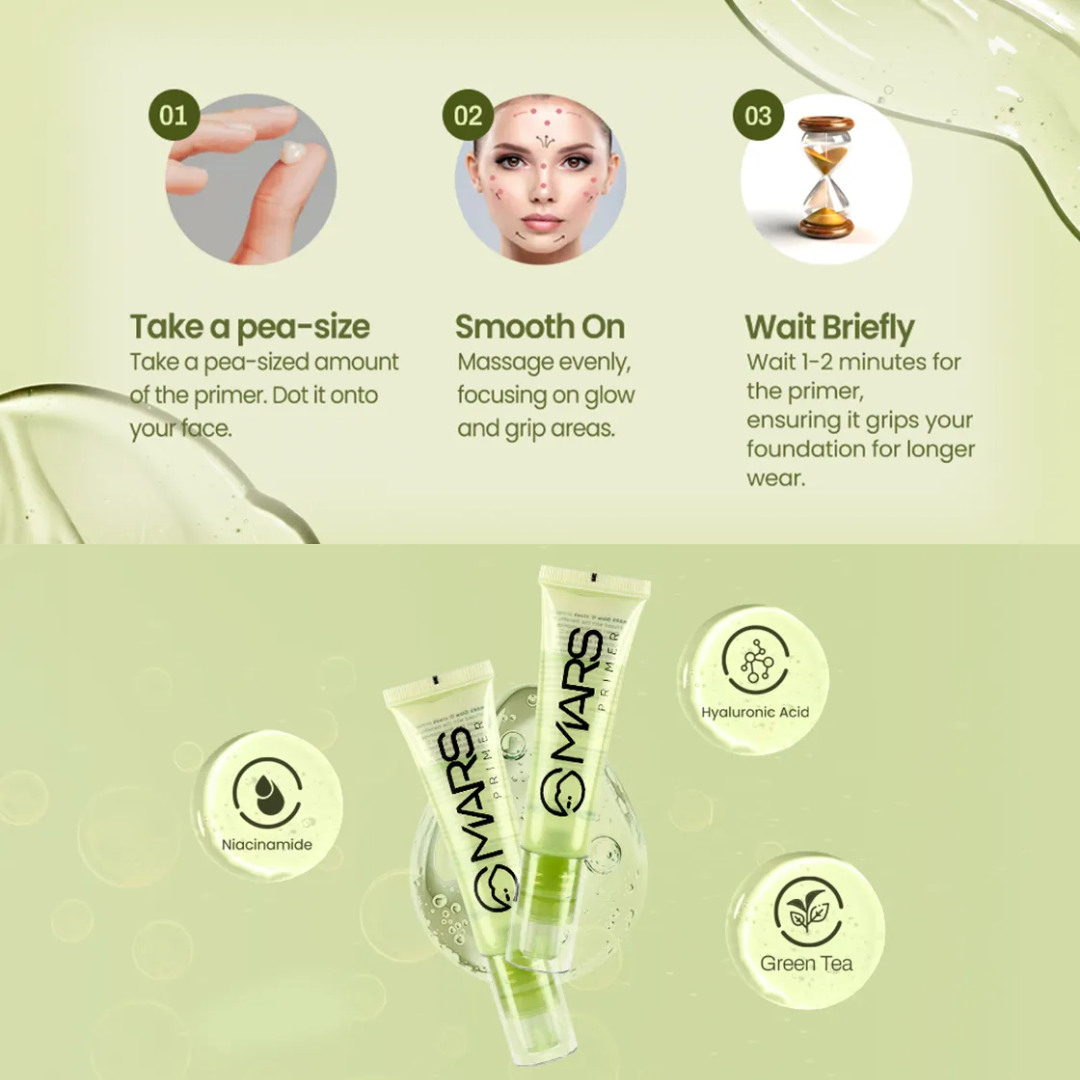 MARS Grip Master Gripping Primer - Long-Lasting & Hydrating for a Radiant Dewy Finish